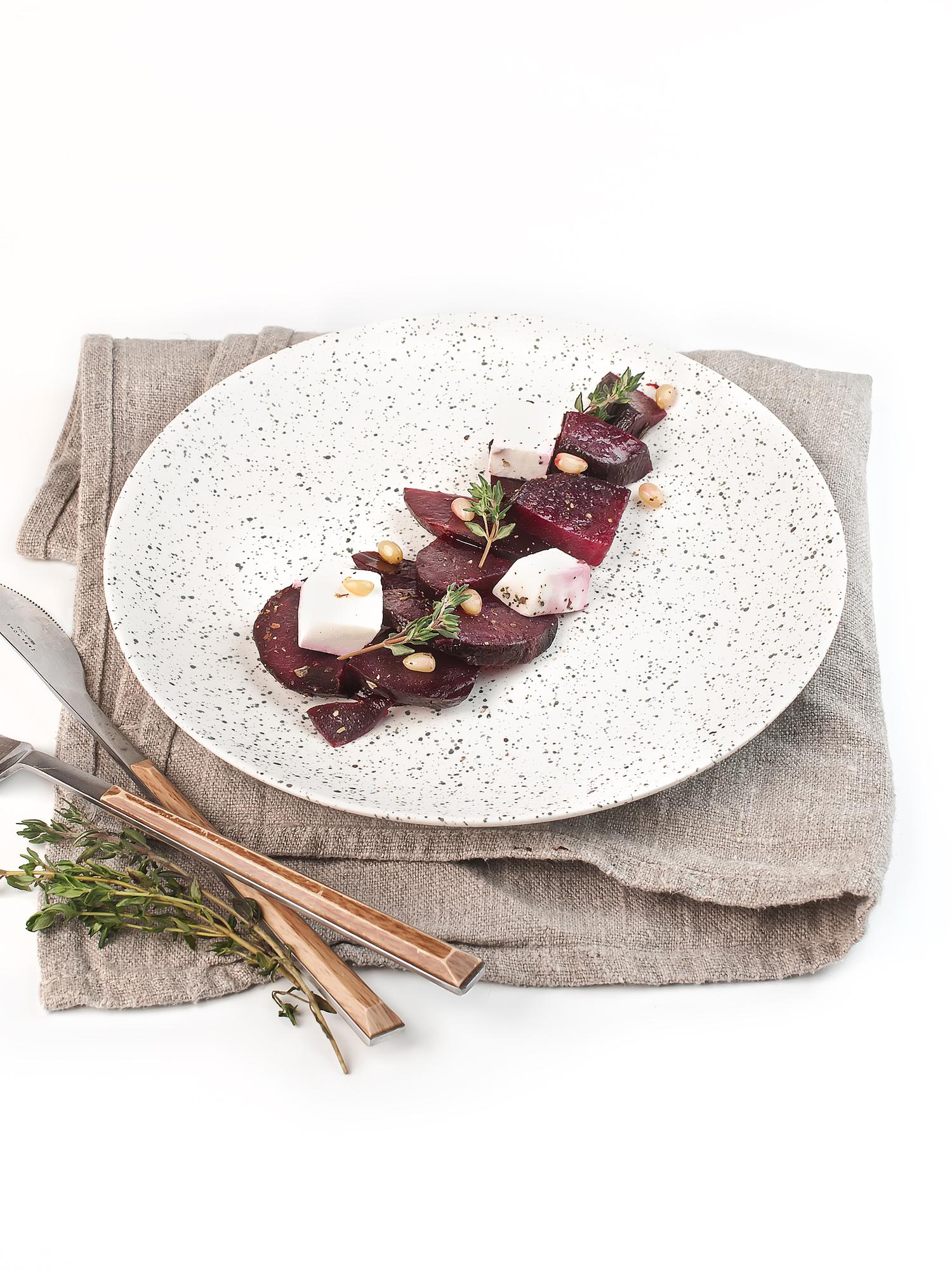 Plated tasting menu on wooden board